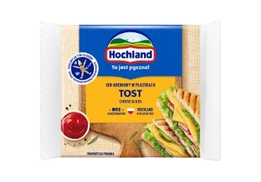 Lydytas sūris HOCHLAND (riekelės), 19 % rieb. s. m., 130 g