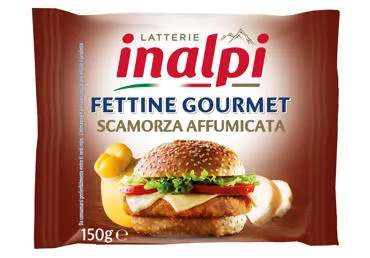 Lydytas sūris su skamorca INALPI riekelėm, 39%, 20x150 g