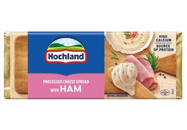 Lydytas tepamasis sūris HOCHLAND, su kumpiu, 90 g