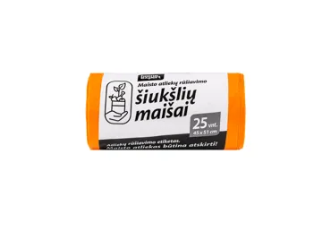 Maisto atliekų rūšiavimo šiukšlių maišai,25vnt., 25 vnt.