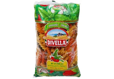 Makaronai DIVELLA FUSILLI Nr. 40 (spalvoti sraigteliai), 500 g