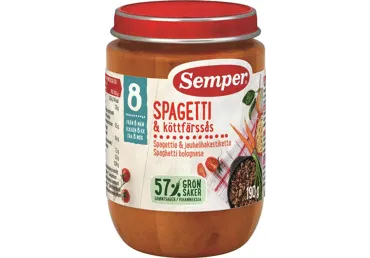 Makaronai su bolonijos padažu SEMPER, nuo 8 mėn., 190 g