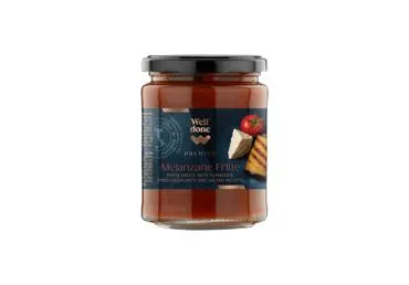 Makaronų padažas su pomidorais, keptais baklažanais ir sūdyta rikota WELL DONE PREMIUM, 300 g