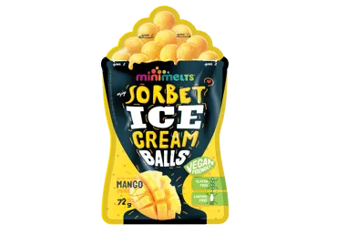 Mangų šerbeto rutuliukai MINI MELTS BIG, 72 g