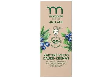 MARGARITA ANTI AGE naktinė veido kaukė-kremas, 50 ml