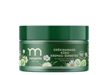 Drėkinamasis kūno kremas-šerbetas su agurkų ir ramunėlių ekstraktais MARGARITA, 250 ml