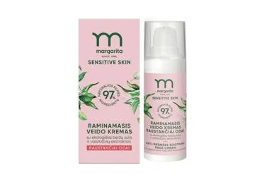 MARGARITA SENSITIVE SKIN raminamasis veido kremas su beržų sula ir vaistažolių ekstraktais 50 ml