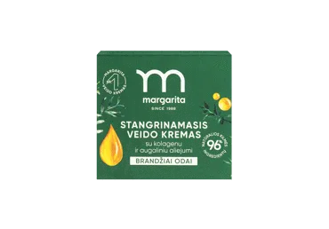 MARGARITA stangrinamasis veido kremas su kolagenu ir augaliniu aliejumi 50 ml