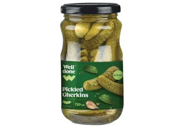 Marinēti gurķi WELL DONE 6-9cm 680g