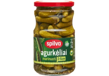 Marinuoti agurkėliai SPILVA, 670 g