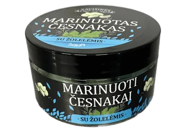 Marinuoti česnakai su žolelėmis ZAVIŠINĖS, 80 g