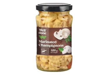 Marinuoti pievagrybiai griežinėliais WELL DONE, 320 g