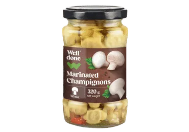 Marineti šampinjoni  WELL DONE veseli 320g
