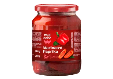 Marinuotos raudonosios pjaustytos paprikos WELL DONE, 680 g