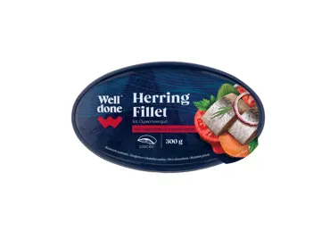 Siļķu filejas ar dārzeņiem tomātu mērcē WELL DONE 300g