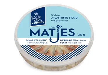 Mažai sūdyti silkių filė gabaliukai aliejuje ZIGMAS ONE BITE, 210 g