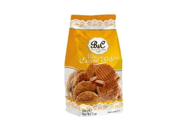 Maži karameliniai vafliukai B&C, 200 g