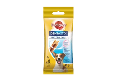 Mažų veislių šunų skanėstai PEDIGREE DENTASTIX, 3 vnt., 45 g