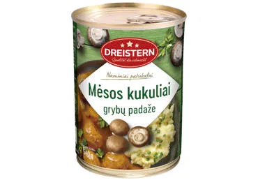 Mėsos kukuliai su grybų padažu, 540 g
