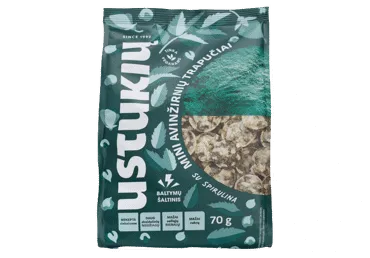 Mini avinžirnių trapučiai su spirulina USTUKIŲ MALŪNAS, 70 g