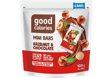 Mini datulių batonėliai GOOD CALORIES, su riešutais ir šokoladu, 108 g