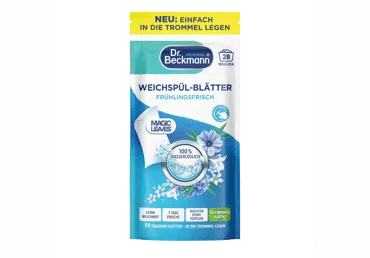 Minkštinamosios skalbinių servetėlės DR.BECKMAN Magic Leaves Fabric Softener Sheets Floral Fresh, 14 vnt.