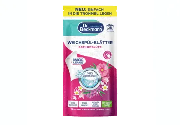 Minkštinamosios skalbinių servetėlės DR.BECKMANN Magic Leaves Fabric Softener Sheets Summer Blossom, 14 vnt.
