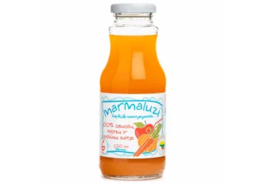 Morkų, obuolių sultys MARMALUZI, 250ml, 6+