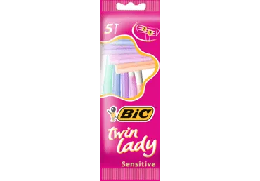 Moteriški vienkartiniai skustuvai BIC TWIN LADY SENSITIVE, 5 vnt.