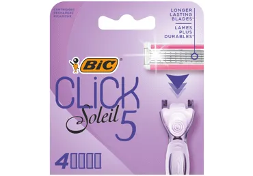 Moteriško skustuvo galvutės BIC SOLEIL CLICK5, 4 galvutės, 4 vnt.