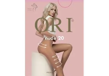 Moteriškos pėdkelnės ORI NUDE 20 den, 5 dydis, nature