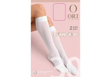 Moteriškos puskojinės ORI BLANCA 30 den, white