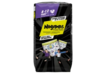 Naktinės sauskelnės-kelnaitės NINJAMAS, 8-12m., 27-43kg, 9 vnt.,Green