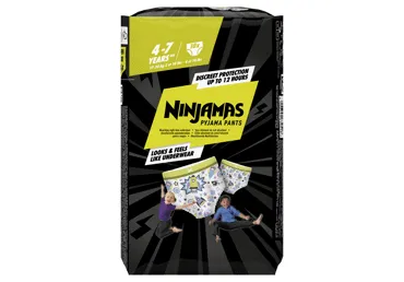 Naktinės sauskelnės-kelnaitės NINJAMAS,4-7m., 17-30kg, 10 vnt, Green