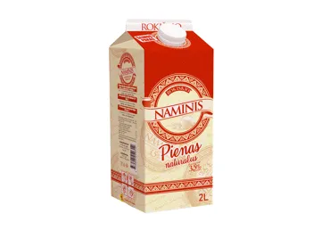 Natūralus NAMINIS pienas, 3,5 % rieb., 2 l