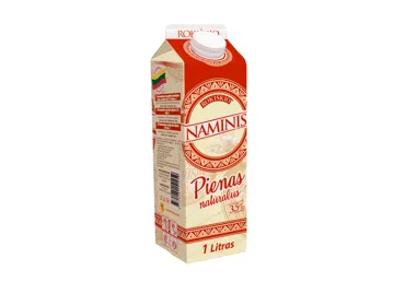 Natūralus ROKIŠKIO NAMINIS pienas, 3,5 % rieb., 1 l