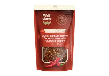 NAUJA! Grūstos aitriosios paprikos WELL DONE, 35 g, 35 g