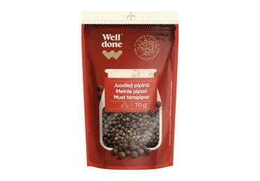 NAUJA! Juodieji pipirai žirneliais WELL DONE, 70 g, 70 g