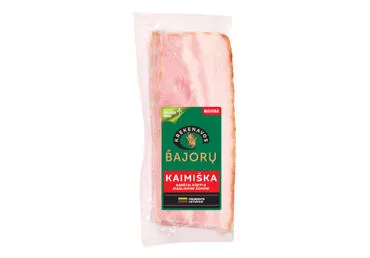 NAUJA! K. r. BAJORŲ KAIMIŠKO SKONIO kiaulienos šoninė, I r., 1 kg