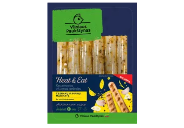 Virtos kepamosios vištienos dešrelės česnakų ir pipirų marinate VILNIAUS PAUKŠTYNAS, a. r., 275 g