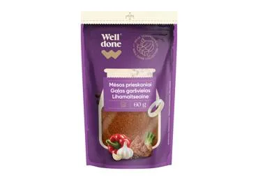 NAUJA! Mėsos prieskoniai WELL DONE, 60 g, 60 g