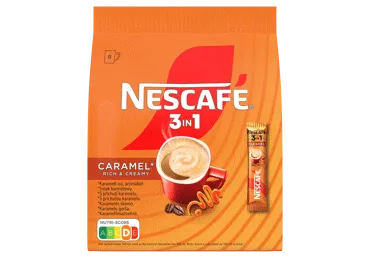 NAUJA! Tirpiosios kavos gėrimas NESCAFE 3IN1, karamelės sk., 128 g