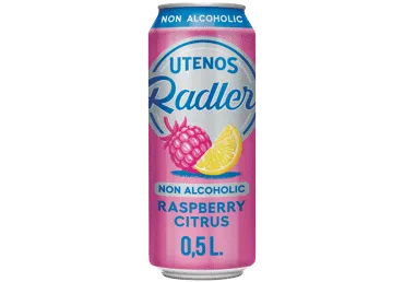 Nealk. UTENOS alaus kokteilis RADLER, aviečių ir citrinų sk., 500 ml