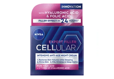 NIVEA CELLULAR "EXPERT FILLER“ INTENSYVAUS POVEIKIO NAKTINIS KREMAS, 50 ml