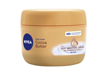 NIVEA COCOA BUTTER kūno kremas sausai odai su kakavos sviestu ir vitaminu E, 250 ml