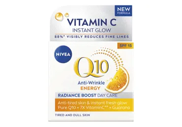NIVEA Q10 ANTI-WRINKLE ENERGY ŠVYTĖJIMO SUTEIKIANTIS DIENINIS KREMAS SU SPF15, 50 ml