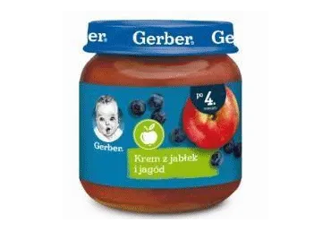 Obolių ir mėlynių tyrelė GERBER (nuo 4 mėn.), 125 g