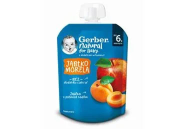 Obuolių ir abrikosų tyrelė GERBER, nuo 6 mėn., 80 g