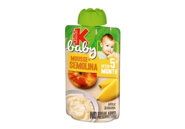 Obuolių ir bananų tyrelė KUBUŠ BABY su ryžių koše (5+ mėn.), 100 g
