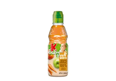 Obuolių ir morkų sultys KUBUŠ BABY, 100 %, 4 mėn.+, 0,3 l